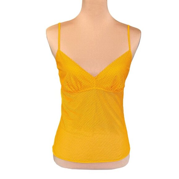 Vintage Y2K COSABELLA Cami Top Sz.L Orange Mesh Lace Sheer Babydoll Summer Rave - Picture 11 of 11